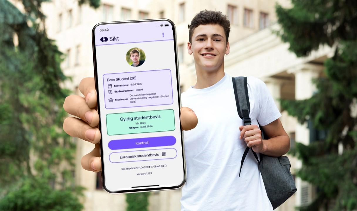 Student with the new student ID app