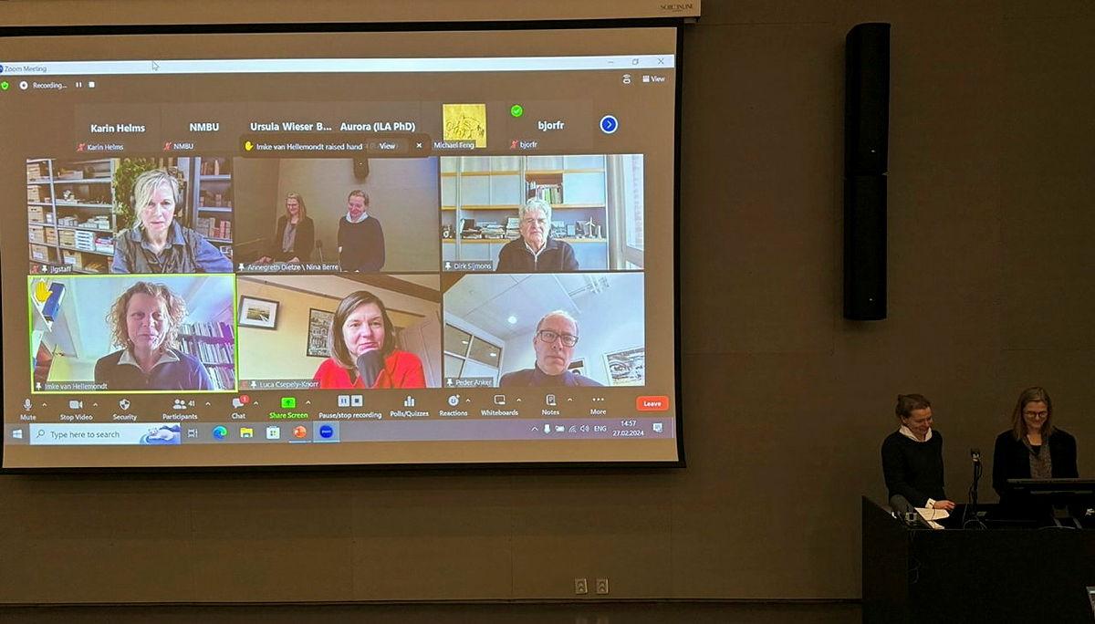 Panel discussion (photo by Ingrid Merete Ødegård) during "Changing profession of landscape architecture in the 1960s-70s".