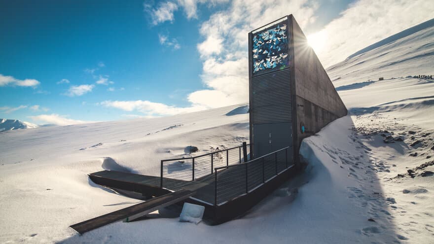 The Seed Vault in the Arctic province of Norway, Svalbard.