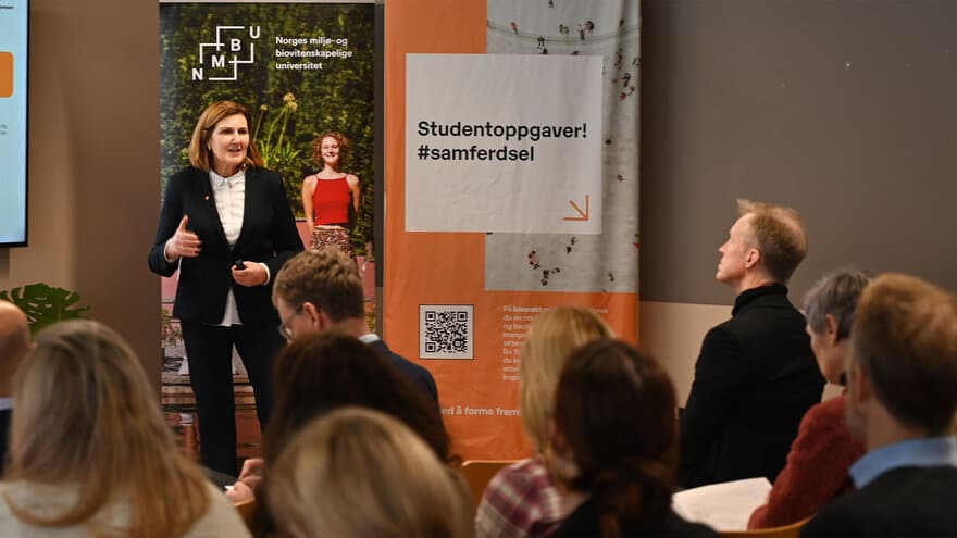 Veidirektør Ingrid Dahl Hovland presenterer på fagdagen