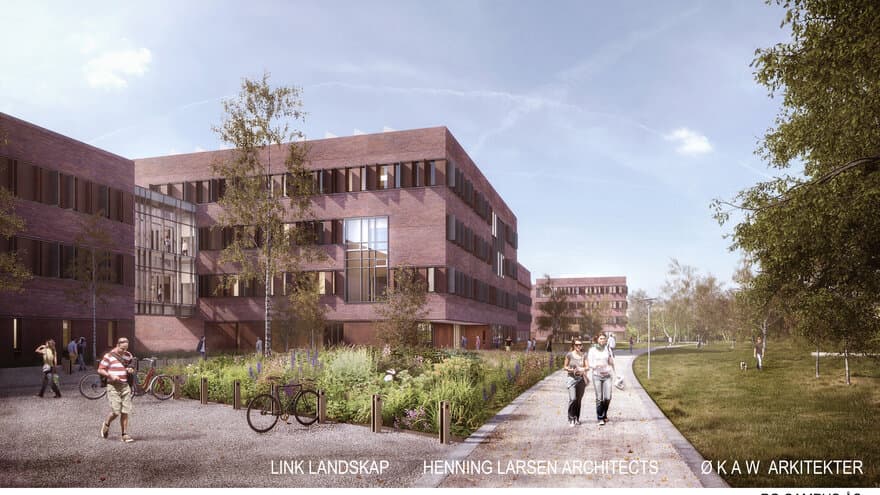 Illustrasjon av den nye veterinærbygningen på Campus Ås.