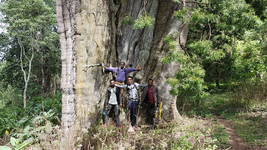 PhD candidate Zerihun Kutie with his colleagues doing field work in Ethiopia. 